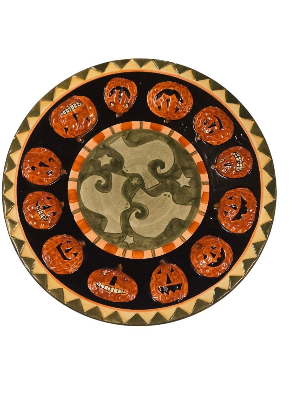 Yankee Candle Plate Halloween Teresa Kogut Pumpkin JOL Jack O Lantern 7 Inch